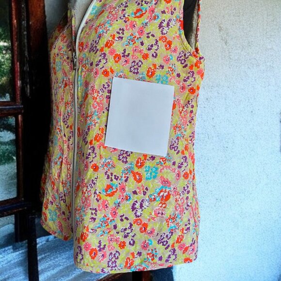 NWT MATILDA JANE ( MED ) Reversible Sherpa Full Zip Flower Print Vest - Picture 11 of 12